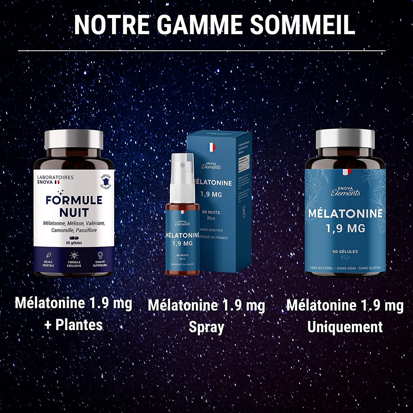 FORMULE NUIT - Mélatonine 1,9 mg + Plantes -